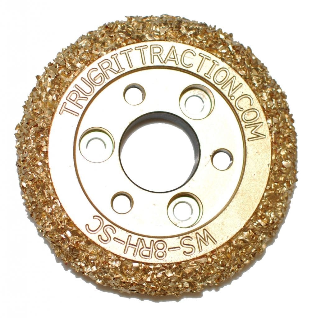 rausch style double sided steel carbide grit wheel by TruGrit Traction